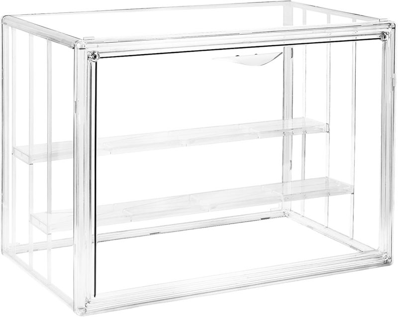 Cutora Clear Acrylic Display Case, 3 Tier Acrylic Blind Box for Figures, Dustproof Storage Organizer with Magnetic Door for Action Figures, Stackable Collectibiles Showcase for Doll Toy Car Model - Image 1